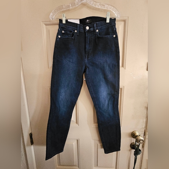 7 For All Mankind High Waist Ankle Skinny Denim Jeans NWT - Picture 9 of 9